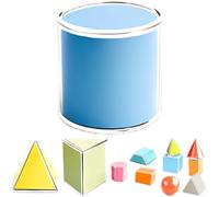 12 pièces Solides géométriques 3D, ensemble de géométrie avec patrons de pliage 2D, dimensions 24,5 x 16,7 x 5,4 cm, manipulatifs mathématiques transparents pour l'apprentissage, entraînement à