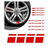 12 Pièces Sportif Autocollant Voiture,Vinyle Réflexion Stickers Voiture Decoration Voiture pour Jante de Voiture,Rétroviseur,Pare-Chocs,Universel Multi-Couleurs Accessoire Voiture (Rouge)