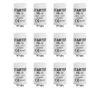 12 Pièces Starter Neon Led, Starter Tube Fluo pour Néon 4-65W 220-240V Démarreur Universel pour Tubes Fluorescents et LED pour Divers Supports de Lampe Facile à Installer Durable Fiable pour Éclairage