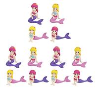 12 Pièces Statue De Sirène Poupée De Fée Jouets De Natation Sirène Figurine De Sirène Décor De Jardin De Sirène Jouets Petite Sirène Gâteau De Fée Poupée Sirène Ornements Princesse