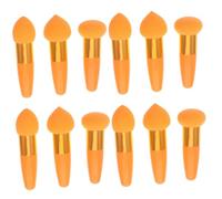 12 Pièces Stylo de maquillage petit champignon mini mascara dessin animé titulaire trousse makeup kit make up kit éponges de maquillage pour femmes éponge de beauté émulsion Orange DRESSOOS