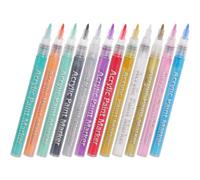 12 Pièces Stylo de Peinture pour Nail Art Diy, Pointe Fine | Prise Confortable, Usage Maison, pour Amies Passionnées D’art Ongulaire, Tracé Précis, Dessin Facile