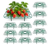 12 Pièces Support Fraisier, Support Fraises Réutilisable, Solide Tuteur Fraisier 4 Pieds Stables, Anti-Moisissure & Ravageurs, Amovible Support pour Protection Fraisiers Fleur Légume
