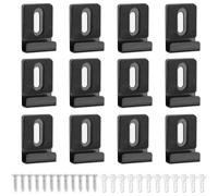 12 Pièces Supports de Miroir, Noir Fixation Miroir Mural avec Vis et Tubes D'expansion, Acier Inoxydable Support Fixation Miroir pour Salles de Bains et Miroirs de Chambre