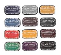 12 Pièces Tampons Encreurs à Doigts Vintage, 12 Couleurs, Eau | Lavables et Portables, Format Compact Couvercle, Usage Journaling et Enveloppes, Adultes et Garçon et Filles