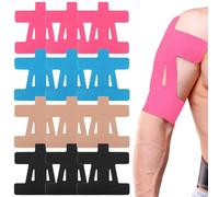 12 Pièces Tape Kinesiologie Épaules Prédécoupées Strap Sportif sport Tape Élastiques et Imperméables Bande de Kinésiologies pour le Sport (Multicolore)