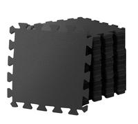 12 pièces Tapis de Couture Fitness à Domicile carrelage Verrouillage antidérapant Doux Ignifuge pour Salle de Gym, Fitness(Black)