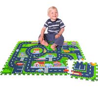 12 Pièces Tapis Voiture Enfant-30X30 Dalles Mousse-Tapis Circuit Voiture Pour Enfant-Tapis Jeu Voiture Circuit-Tapis Garcon Chambre Enfant Voiture Tapis A Puzzle Tapis De Jeux Enfant