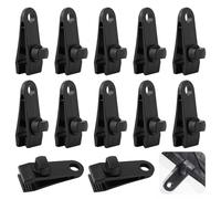 12 Pièces Tendeurs de Bâche Clips de Tente, Clips de Bâche Réglables, Fixation de Bâche Pinces de Tente Pince de Support de Bâche de Tente Clips en Plastique pour Bâche de Camping Voile d'Ombre Jardin