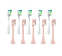 12 pièces têtes de brosse à dents électrique sonique buses poils souples, compatibles avec les remplacement SOOCAS X3/X3U/X5 propres(6White with 6Pink)