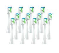 12 pièces têtes de brosse à dents électrique sonique buses poils souples, compatibles avec les remplacement SOOCAS X3/X3U/X5 propres(12pcs White)