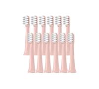 12 pièces, têtes de brosse, compatible avec XIAOMI, T100 MES603 | Emballage sous vide; boîtier en PP, poils souples, blanc et rose; avec capuchons anti-poussière(12 pink-soft)