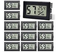 12 Pièces Thermometre Hygrometre Interieur, Thermometre Interieur Lcd, Hygrometre Interieur, Thermometre, Hygrometre Pour Voitures De Serre, Maison, Bureau
