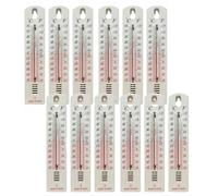 12 pièces Thermomètre Mural Intérieur et Extérieur, Thermomètre d'ambiance, Haute Précision Thermomètre Analogique pour Maison Bureau Jardin Serre Garage pour surveiller la température actuelle