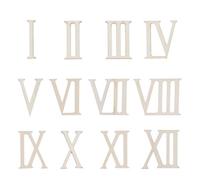 12 Pièces Tranches de Chiffres Romains en Bois pour Diy, Lot | Bois Khaki Léger et Robuste, Surface Lisse, pour Ateliers Créatifs, Murs et Signalétique de Mariage