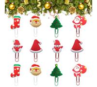 12 Pièces Trombones Marque Page de Noël Signet de Trombone Drôle Cadeaux de Noël Cadeaux pour Enfants Fournitures Scolaires Pastel pour Enfants Filles Garçons Etudiant
