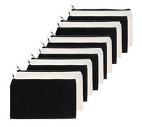 12 Pièces Trousse de Maquillage Zippée en Toile, Pochette Tissus | Canvas, DIY par Sublimation, Portable et Pratique, pour Voyage Quotidien et Cosmétiques