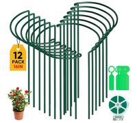 12 Pièces Tuteurs pour Plantes, 25x40cm Support Semi-Circulaire, Tuteur Pivoine, Tuteur Intérieur, Anneau de Support pour Hortensias, Pivoines, Vivaces, Légumes