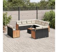 12 pieces salon de jardin modulable resine tressee noir 62.0 x 62 x 69 11 personnes