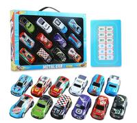 12 Pièces Voiture Enfant, Voiture De Rallye, Coffret Petite Voitures Enfant, Lot Voitires Miniature en Métal, Mini Cars de Course Jouet, pour Le Jeu Éducatif des Tout-Petits, Garçons Et Filles