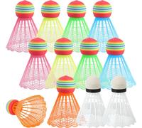 12 Pièces Volant Badminton,Badminton En Plastique,Badminton Multicolore,Convient Aux Sports Intérieurs Et Extérieurs,À L'entraînement,Au Divertissement Et À L'exercice