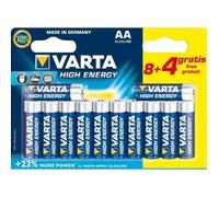 VARTA Piles AA, lot de 12, Longlife Power, Alcalines, 1,5V, adaptées aux jouets, souris sans fil, lampes de poche, Made in Germany