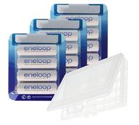 12 piles Panasonic eneloop Standard AA, Mignon, dernière génération, max. 2000mAh, 2100 cycles de charge avec AccuCell BOX10 Action 10+2