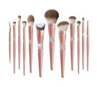 12 pinceaux de maquillage en cheveux de renard des neiges en or Rose, ensemble complet de pinceaux de maquillage doux, pinceau de maquillage for ombre à paupières