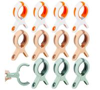 12 Pinces Pinces a Linge Antiglissantes, Grosse Pince à Linge, Pince Serviette Plage Transat, Pinces à Serviette de Plage, Clip de Brise-Vent, Pince Plastique de Bain, Clips de Transat