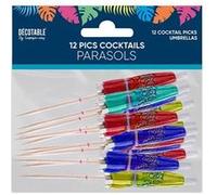 12 piques à cocktail parasol multicolore - générique tropic2 Multicolore G