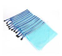 12 Pochettes A5 Organisateur de Documents Étanche avec Double Compartiment Sac de Classement PVC Transparent Filet + Porte stylo Intégré Pour Fichiers Cartes Certificats (Bleu)
