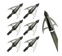 12 pointes de chasse à l'arc 100 grains - Pointes de flèches de chasse à lame fixe en acier inoxydable, adaptées aux arbalètes, aux arcs à poulies et aux arcs recurve pour la chasse en plein air