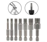 12 points pour embout Torx 50 mm magnétique avec tige hexagonale de 6 35 mm, compatible avec tournevis électriques et perceuses pneumatiques (M10)