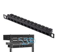 12 Port Patch Panel, Network Cable Organizer, Unshielded Cat5e/cat6 Wiring Rack, 25.5x2.3x2.9cm, Structured Cord Management System, Sturdy Mounting Stand for Home, Office