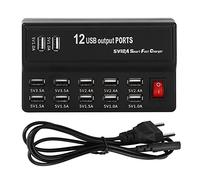 12 port USB Chargeur Fast Power Strip Mobile Phone Fan compact Portable Efficient