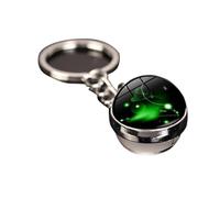 12 porte-clés constellation moderne simple nébuleuse lumineux porte-clés pierre du temps boule de verre planète pendentif double face cadeaux Bélier