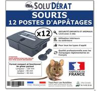 12 Postes d'appâtage pour Souris, Sécurisé pour Enfants et Animaux - Lot de 12 unités-Boite vendu vide sans appât
