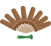 12 pouces 8 pièces de coco totem avec 100 pièces de jardin collier de mousse de coco bâton pour jardin d'intérieur plante grimpante, creepers, Plant Support Extension