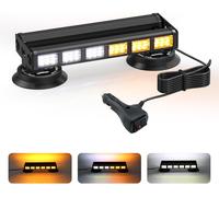 12 Pouces Gyrophare Stroboscope Led Lampe D'avertissement Bilatérale 6 Cob Réglable 3 Couleurs 9 Modèle Rampe D'éclairage Automobile Pour Voiture Camion Tracteur Toit Automobile Haut