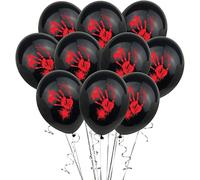 12 Pouces Sang Noir Traces de Doigts Ballons en Latex sans Rubans pour la décoration d'halloween Noir Rouge Fournitures d'halloween