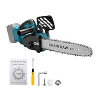 12 Pouces Tronconneuse Sans Fil Compatible avec Makita 18V Batterie, 600W Électrique Tronçonneuse sans balais, Guide 30cm, Lubrification Automatique, Pour la Jardinage (sans batterie)