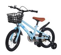 12 pouces Vélo d'enfant Vélo de garçon Vélo d'apprentissage avec roues de soutien Vélo de garçon de fille bleu