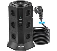 12 Prises Tour Multiprise Parafoudre Avec 2 Usb-C (15W)+3 Usb-A +Câble 2M,2500W/10A Prise Multi De Avec 2 Interrupteur, Multiprise Electrique Protection Contre Surcharges Et Surten[DYB980849]