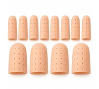 12 Protège-Doigts en Silicone, 8 Petits + 4 Grands, Doigtiers Réutilisables | Conception aérée couleur peau, souple, lavable et réutilisable pour pouce, index, majeur, annulaire et auriculaire.
