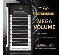 12 rangées de rallonges de cils épais bouclés noirs mats, cils russes classiques naturels en vrai poil de vison synthétique doux. Plateau de cils individuels premium en cachemire pré-fabriqués, de 8 à
