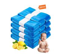 12 Recharge Poubelle à Couches pour TommeeTippee sac poubelle couche Anti Odeur compatible avec LitterGenie LitterLocker recharges poubelle(citron)