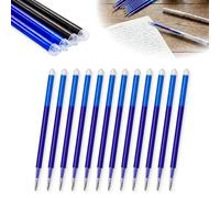 12 Recharge stylo effaçable bleu, compatibles avec Pilot Frixion Ball & autres stylos gel effaçables, pointe moyenne 0,7 mm, encre fluide, réutilisable, idéale pour école, bureau et usage quotidien