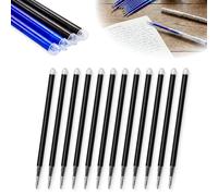 12 Recharge stylo effaçable noir, compatibles avec Pilot FriXion Ball & autres stylos gel effaçables, pointe moyenne 0,7 mm, encre fluide, réutilisable, idéale pour école, bureau et usage quotidien