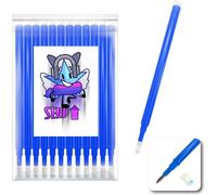 12 Recharges BLU Friction compatible XXL pour stylo gel effaçable couleur BLEU pointe 0,7. bâton d'écriture à l'école,sur tissu et cuir thermo-effaçable