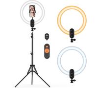 12'' Ring Light Professionnel Avec Trépied 160Cm,Lumière Anneau Batterie Rechargeable De 2800Mah,Selfie Led Anneau Lumineux Lampe Photo Pour Maquillage/Téléphone/Vidéo Vlog/Tiktok/Youtube
